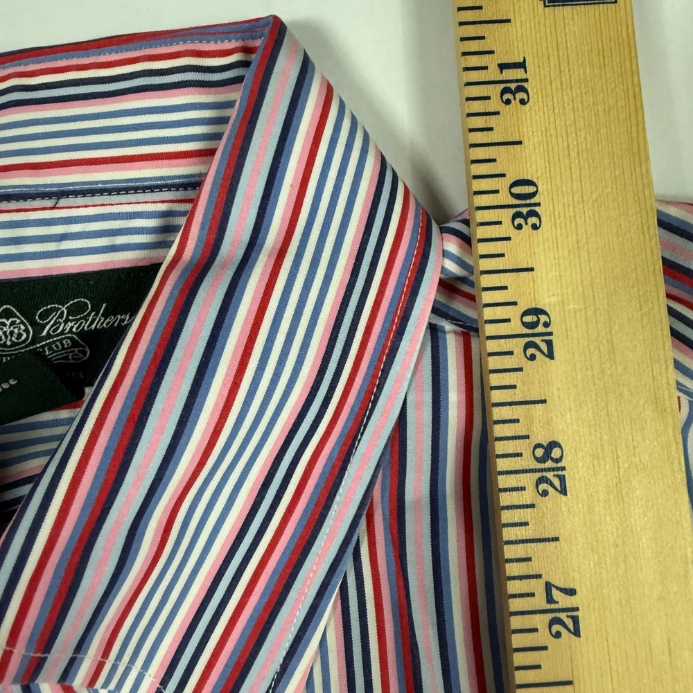 Brooks Brothers Country Club Shirt Men Medium Egyptian Cotton Stripe Made USA - Picture 7 of 8